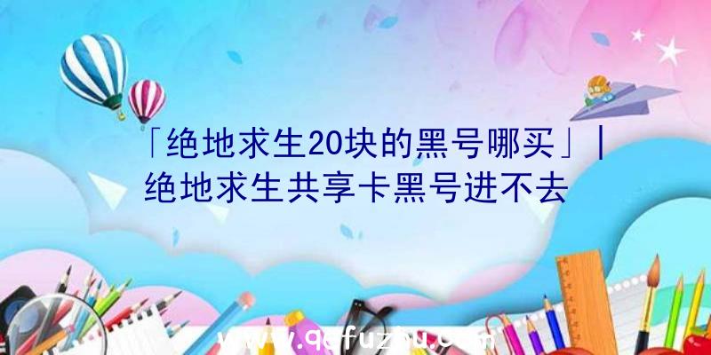 「绝地求生20块的黑号哪买」|绝地求生共享卡黑号进不去